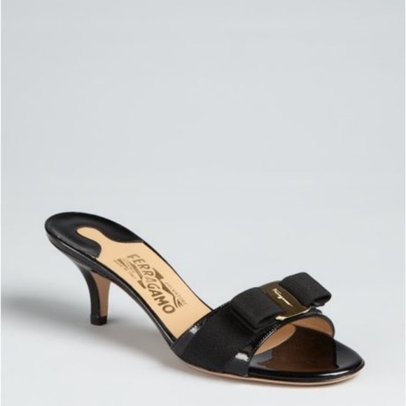Salvatore Ferragamo Kitten Heel Black Shoes - Picture 2 of 3